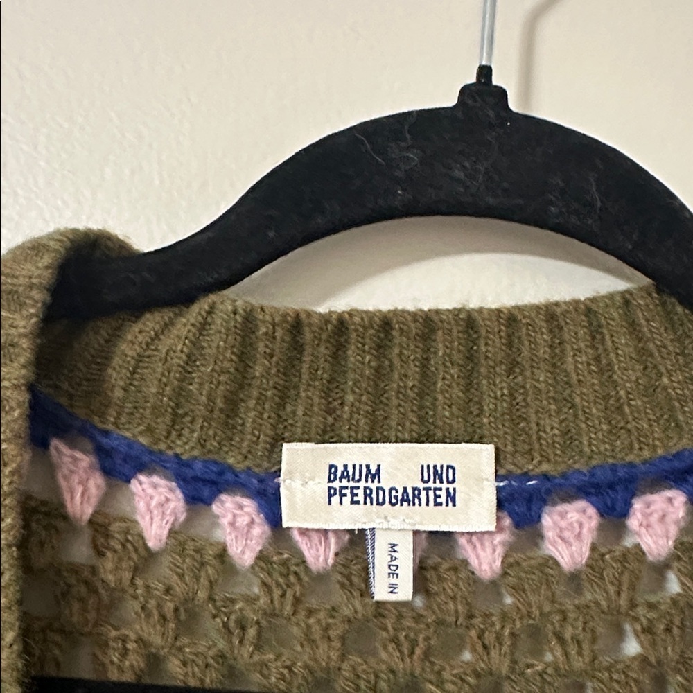 Baum Und Pferdgarten Colette Crochet Striped Wool Knit Sweater Vest Sz Medium - Picture 11 of 13